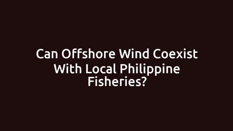 Can Offshore Wind Coexist With Local Philippine Fisheries?