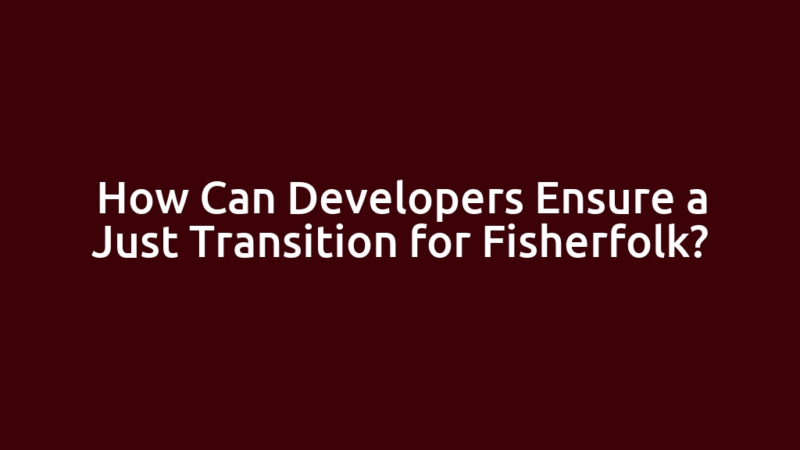 How Can Developers Ensure a Just Transition for Fisherfolk?