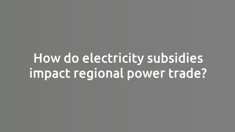 How do electricity subsidies impact regional power trade?