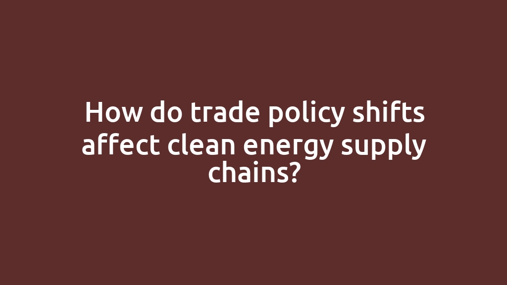 How do trade policy shifts affect clean energy supply chains?