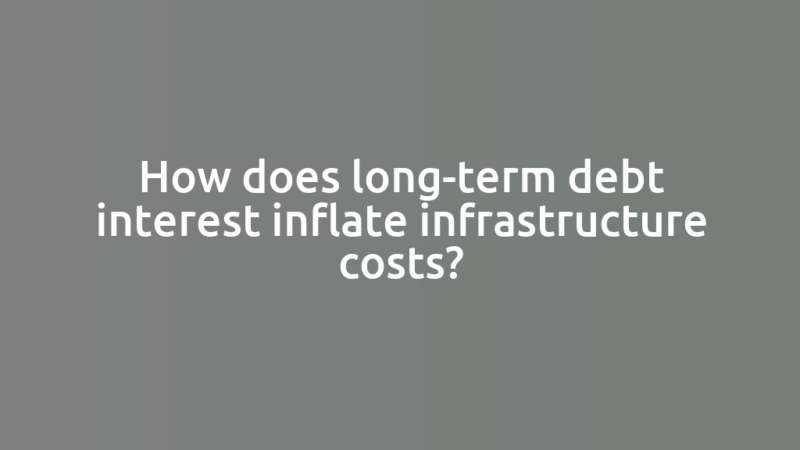 How does long-term debt interest inflate infrastructure costs?