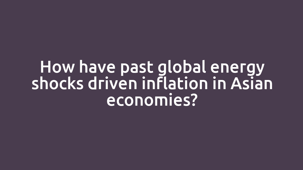 How have past global energy shocks driven inflation in Asian economies?