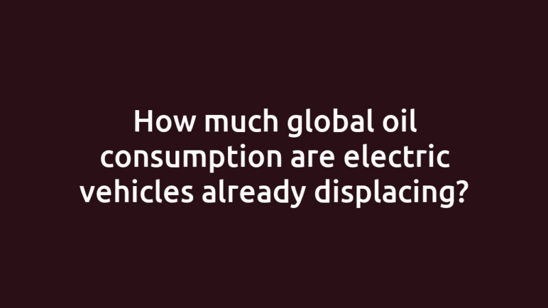 How much global oil consumption are electric vehicles already displacing?