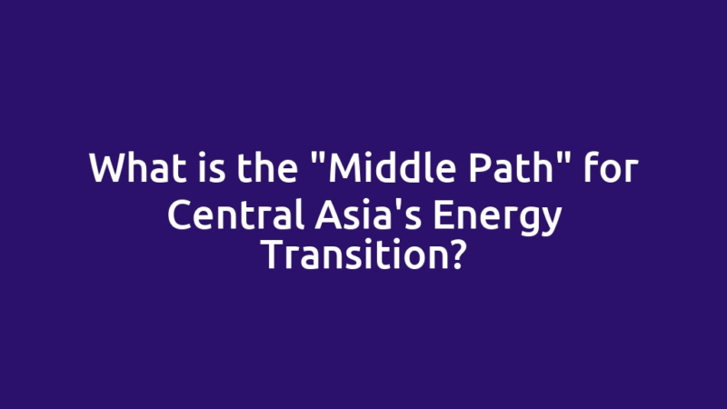 What is the "Middle Path" for Central Asia's Energy Transition?