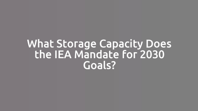 What Storage Capacity Does the IEA Mandate for 2030 Goals?