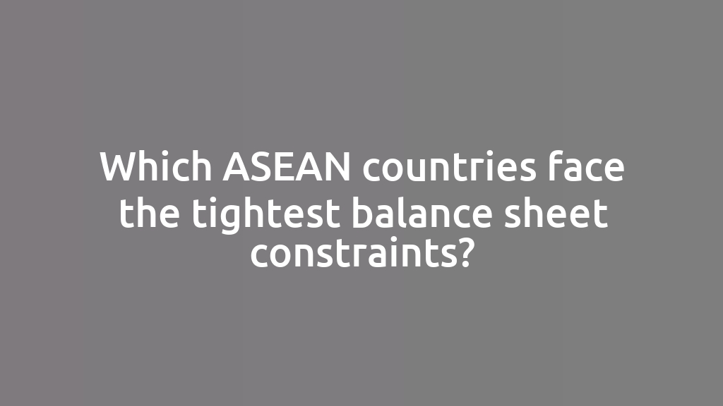 Which ASEAN countries face the tightest balance sheet constraints?