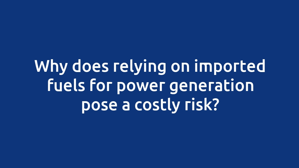 Why does relying on imported fuels for power generation pose a costly risk?