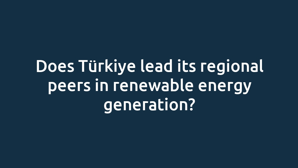 Does Türkiye lead its regional peers in renewable energy generation?