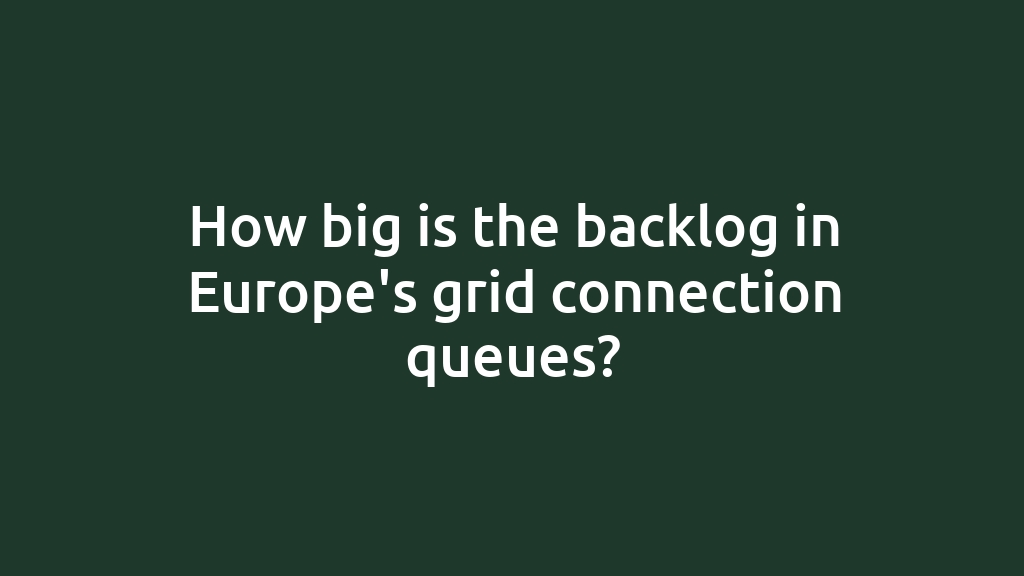 How big is the backlog in Europe's grid connection queues?