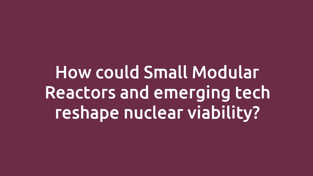 How could Small Modular Reactors and emerging tech reshape nuclear viability?