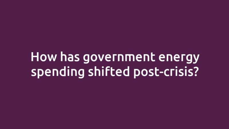 How has government energy spending shifted post-crisis?