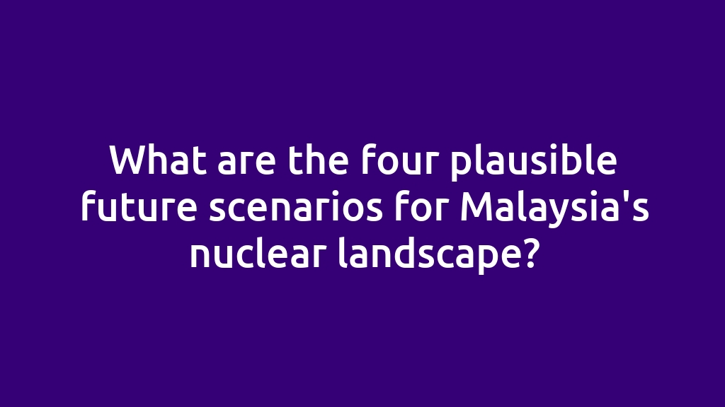 What are the four plausible future scenarios for Malaysia's nuclear landscape?