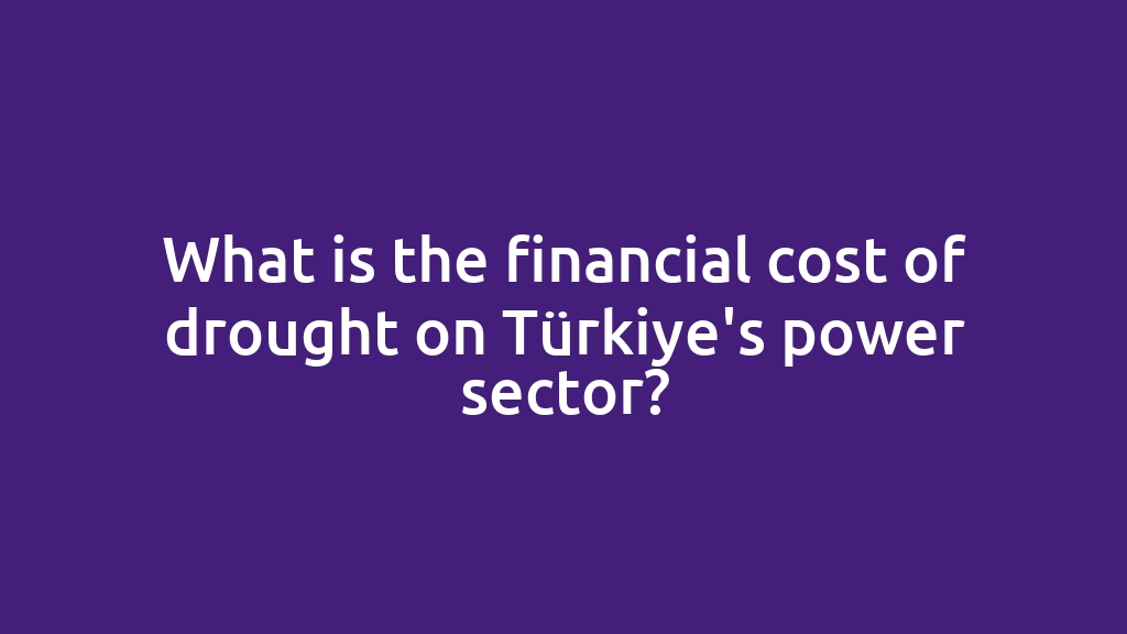 What is the financial cost of drought on Türkiye's power sector?