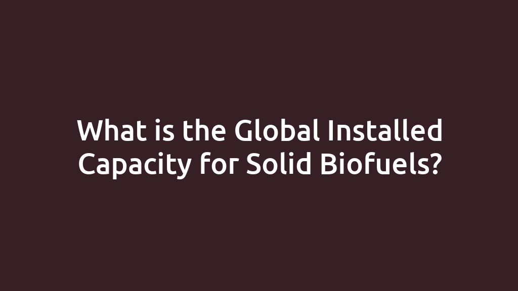 What is the Global Installed Capacity for Solid Biofuels?