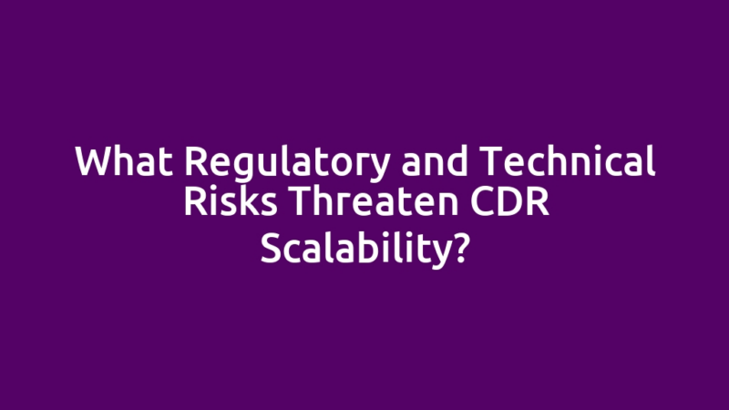 What Regulatory and Technical Risks Threaten CDR Scalability?