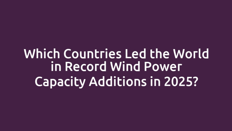 Which Countries Led the World in Record Wind Power Capacity Additions in 2025?