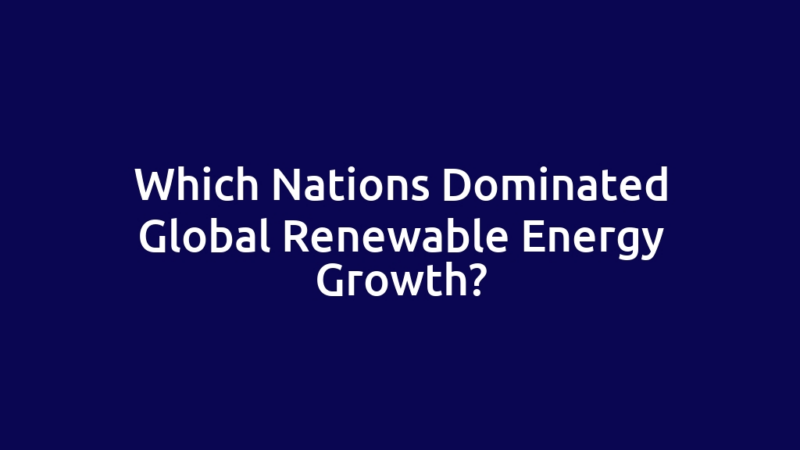 Which Nations Dominated Global Renewable Energy Growth?