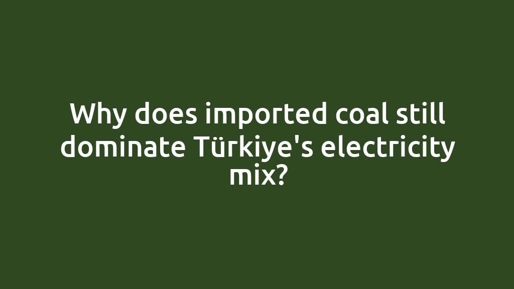 Why does imported coal still dominate Türkiye's electricity mix?